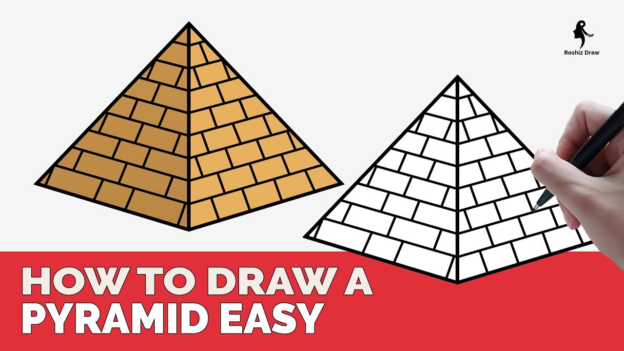 HOW TO DRAW A PYRAMID EASY