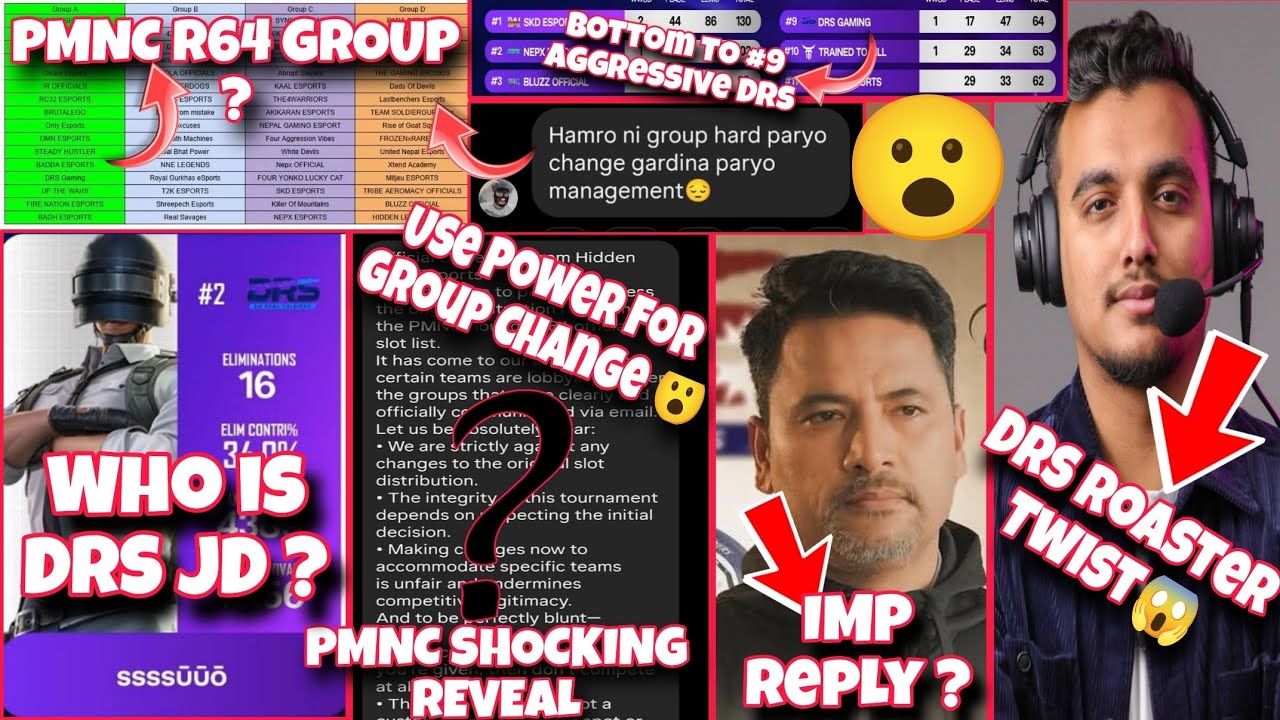 Who is DRS JD? Use Power For Group Change in PMNC R64😮? Drs Register 5 Player in PMNC? Ansh Yt ? AST