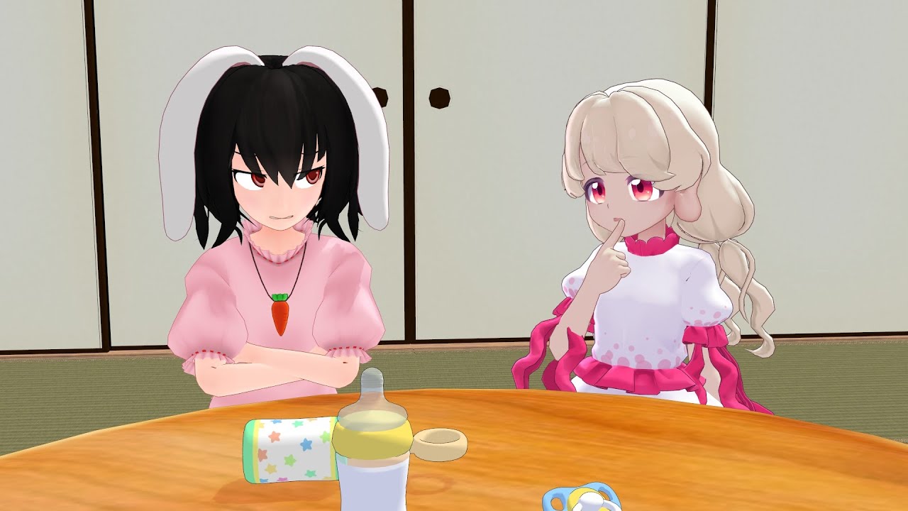 「地上の兎と水子の霊の噺」#因幡てゐ #戎瓔花  #東方MMD