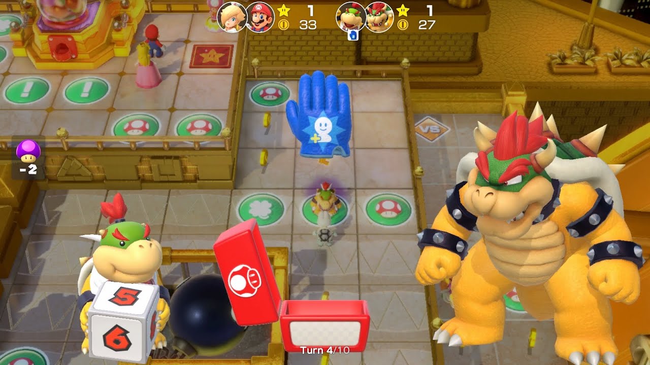 Super Mario Party Partner Party #1516 Tantalizing Tower Toys Bowser Jr & Bowser vs Rosalina & Mario