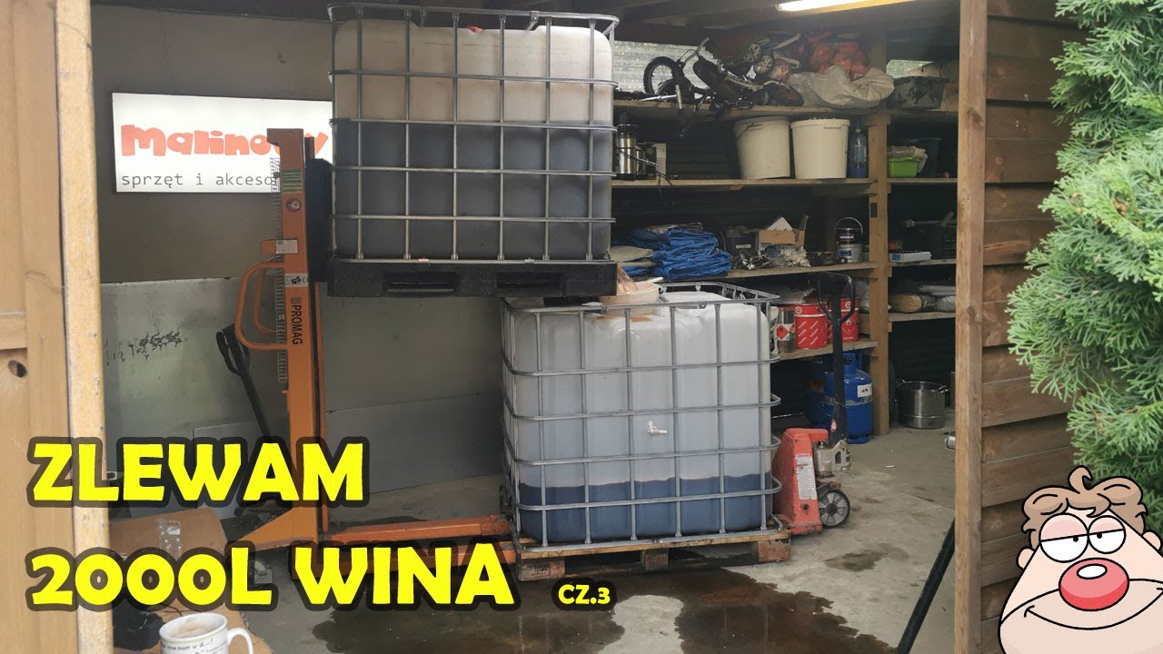 Zlewam ok 2000 litrów wina znad osadu :) Mauzer #4 i #5 Świdośliwa cz.3