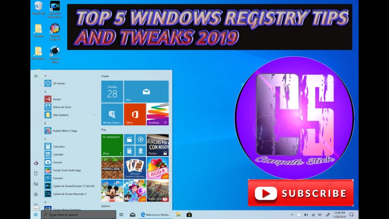 Windows 10 Registry Tweaks 2019