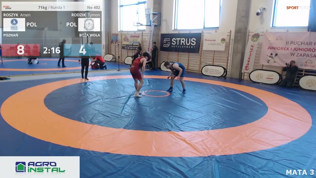 ZAPASY - (M3) II Puchar Polski U17 styl wolny - Strzała k. Siedlec 2026. Mata 3.
