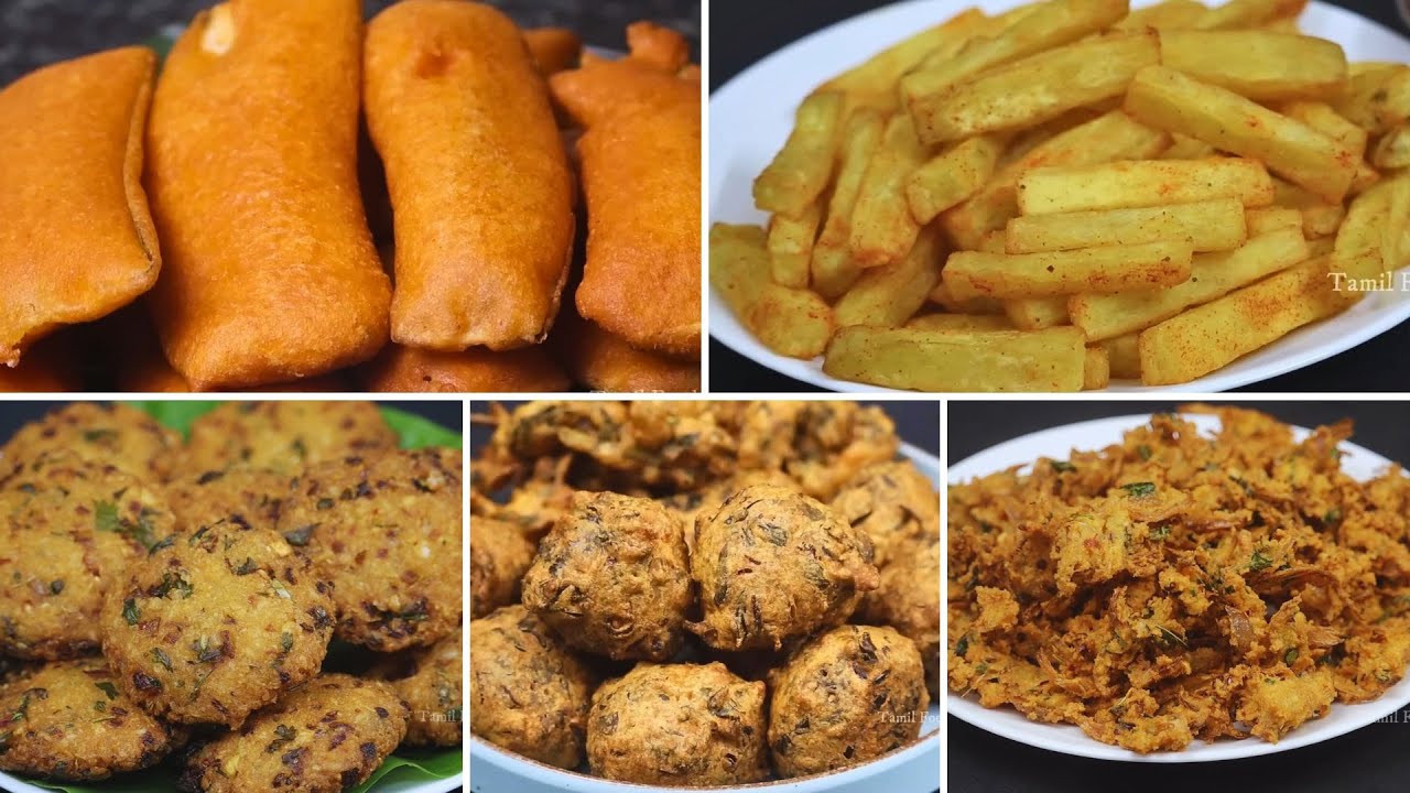 ஈவினிங் செய்ய 5 விதமான ஸ்னாக்ஸ் வகைகள் | 5 Days 5 Snacks Recipes in Tamil