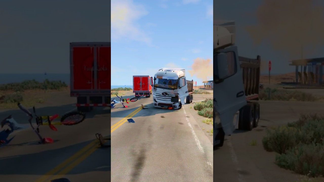 Realistic Highway Car Crashes #15 - BeamNG.Drive