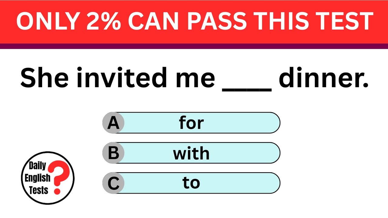 ONLY 2% CAN PASS THIS TEST | 20 ENGLISH QUESTIONS | ENGLISH TEST