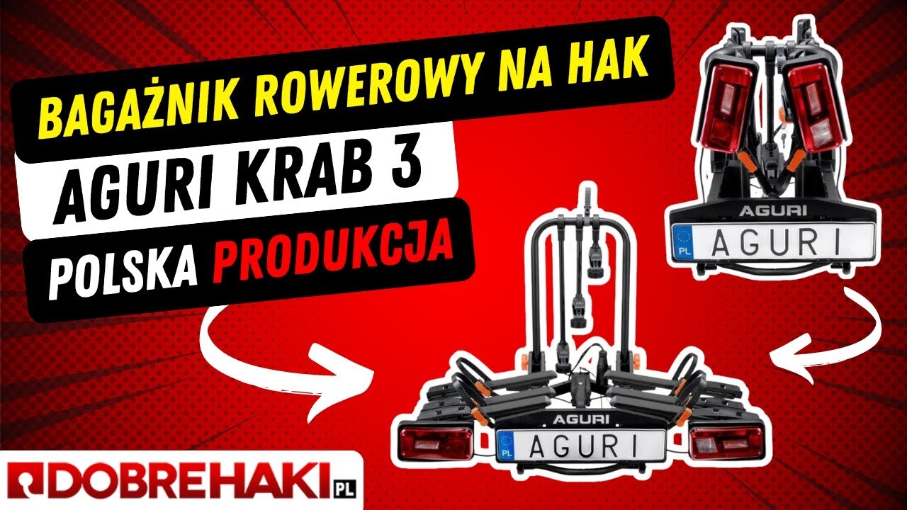 AGURI Krab 3 - Bagażnik rowerowy na hak na 3 rowery od polskiego producenta #aguri #krab3 #bagażnik