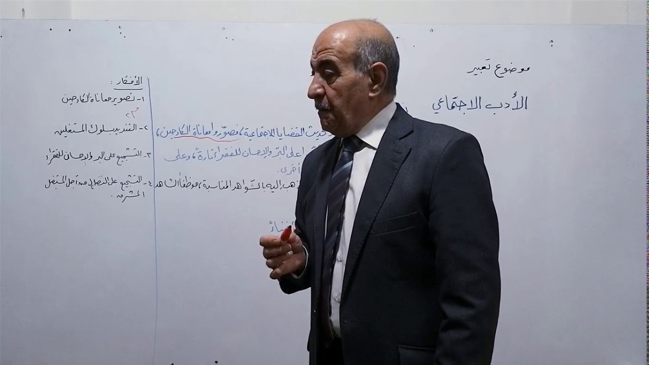 عربي بكالوريا أ. علي الجرادات/موضوع تعبير (الأدب الإجتماعي)