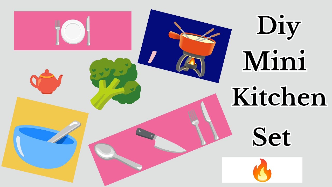 Diy Miniature Kitchen Set #youtube #rtart&craft #trending #viral