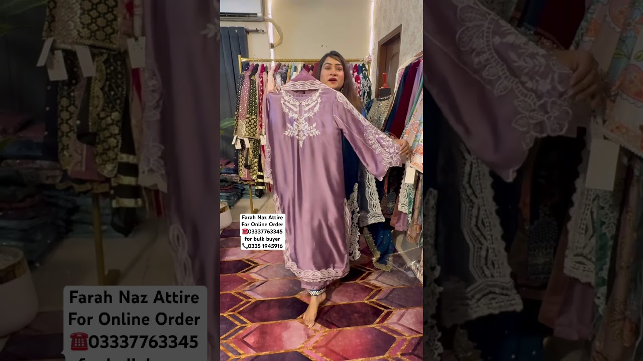 Russian silk embroidered dress