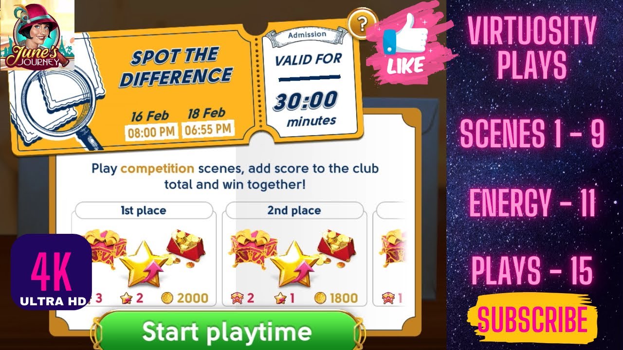 June's Journey Spot the Difference Comp | February 16 - 18 2026 | Energy 9 Scenes 1 - 9