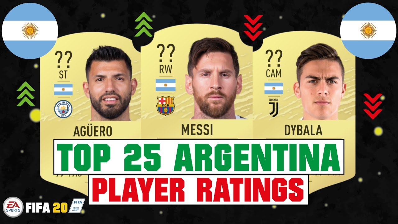 FIFA 20 | TOP 25 ARGENTINA HIGHEST PLAYER RATINGS 😳🇦🇷| FT. MESSI, AGUERO, DYBALA... etc
