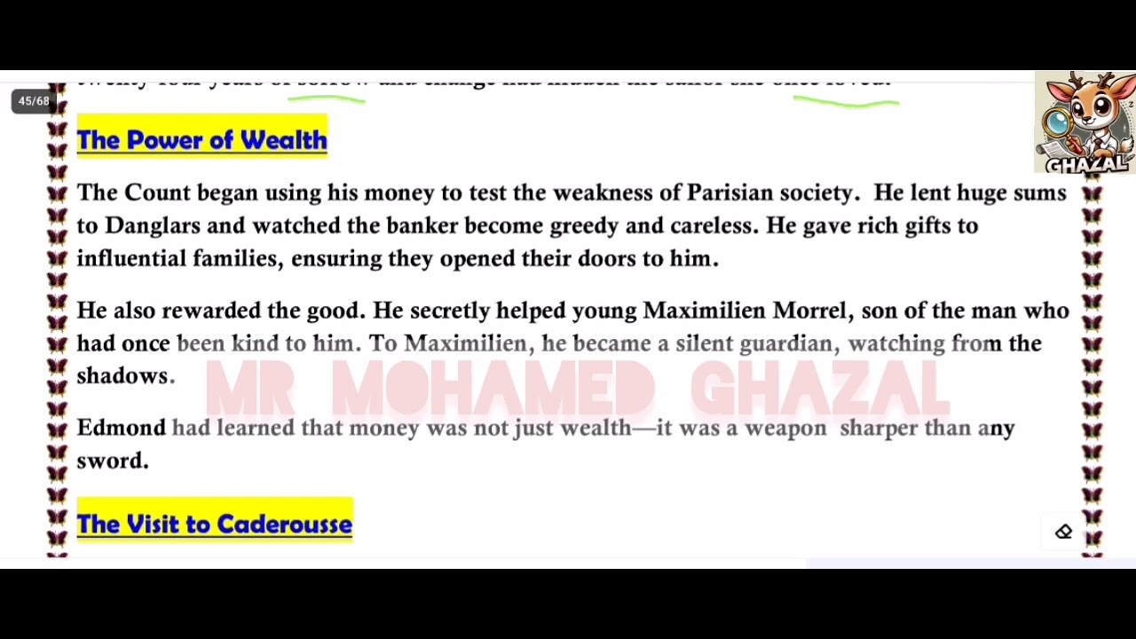 Chapter 9. The count of monte Cristo. للصف الثالث الثانوي 