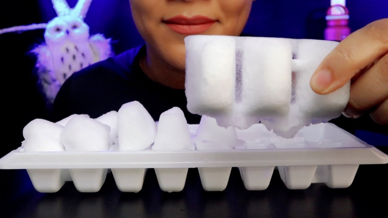 ASMR FLUFFY POWDERY ICE CUBES