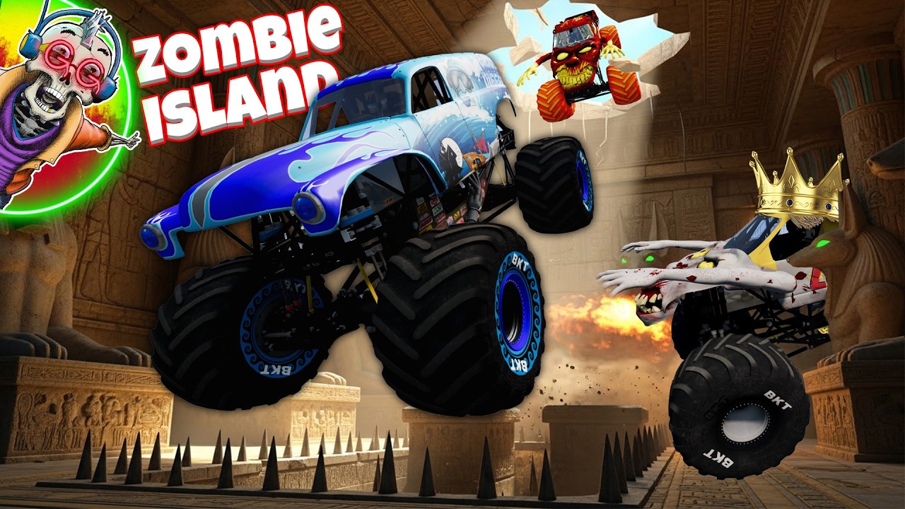 Побег из проклятой пирамиды! Выживание в песчаной буре в Monster Jam | BeamNG Drive