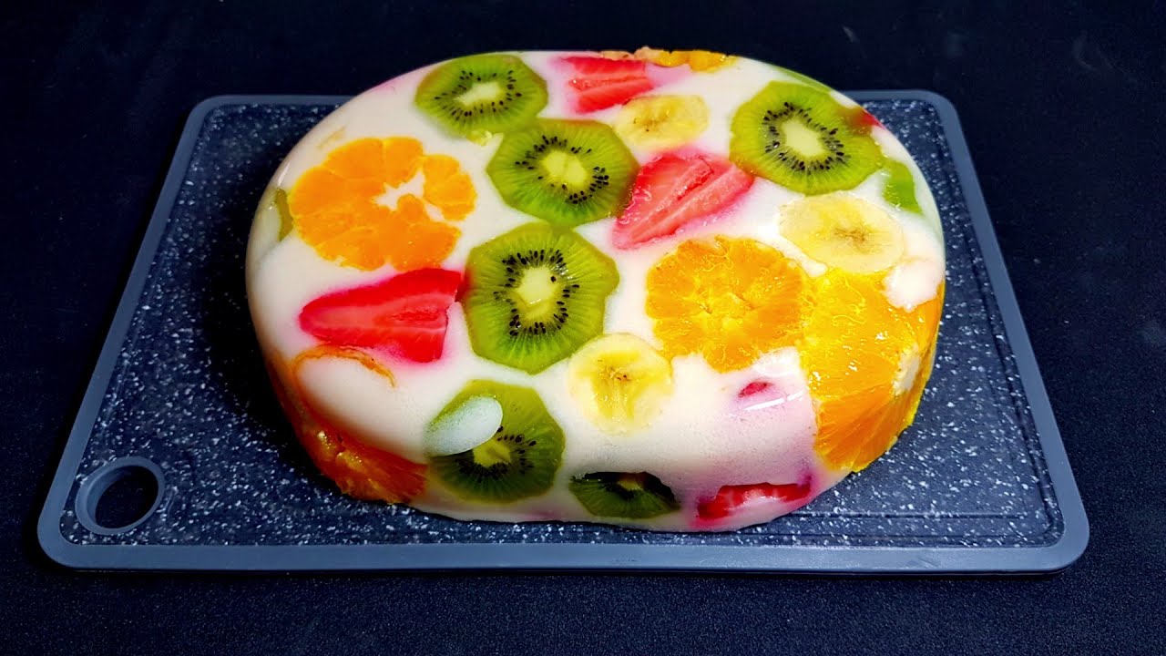 Только молоко и фрукты! Вкусный и полезный десерт без желатина и выпеченный за 5 минут