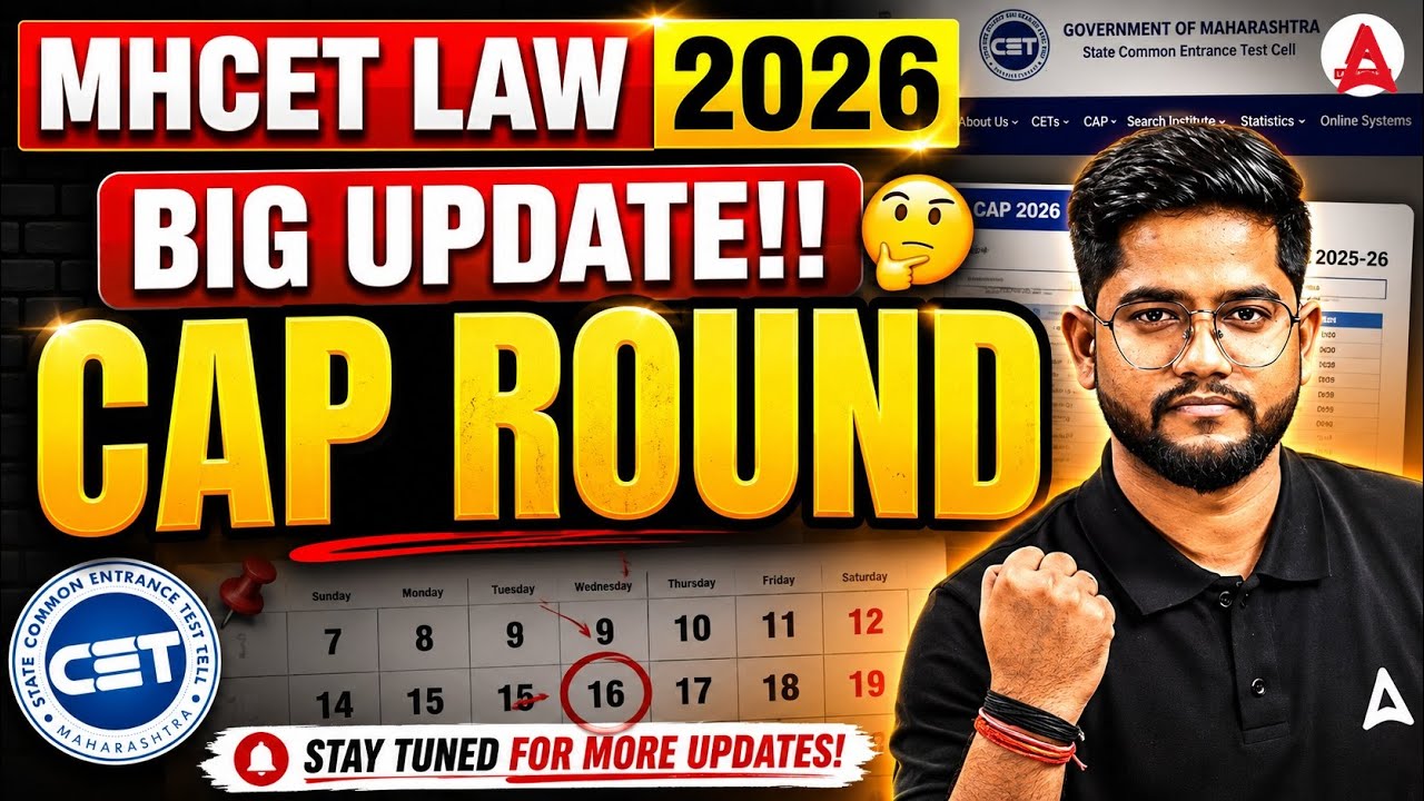 MH CET Law 2026: 3-Year Admission CAP Round Starts! | Complete Process & Dates
