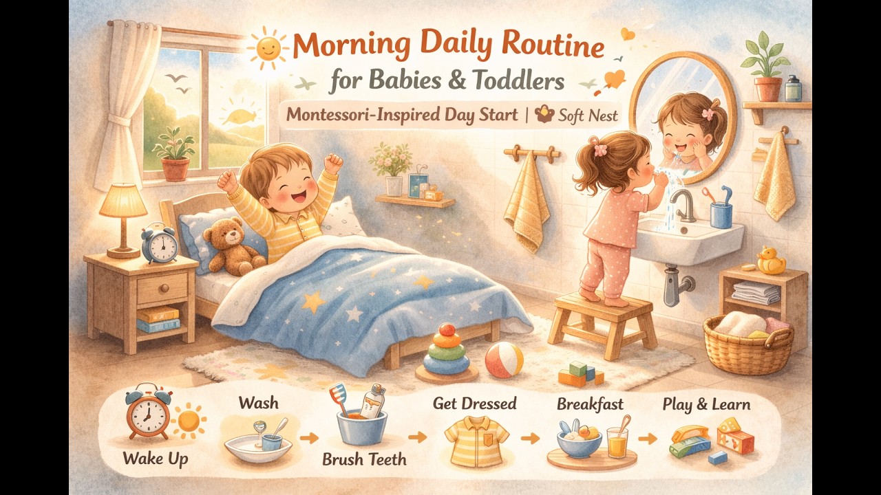 ☀️ 30 Min Morning Routine Songs for Babies & Toddlers ☀️ Montessori-Inspired Daily Start | Soft Nest