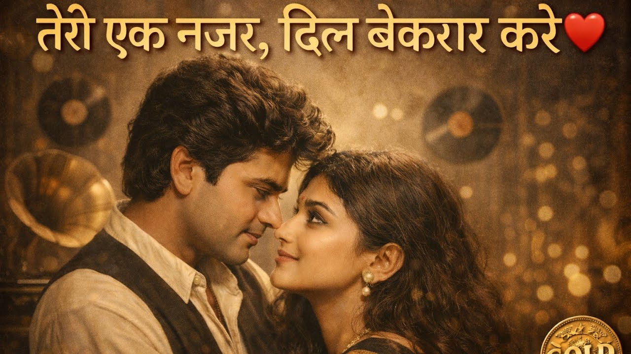 तेरी एक नज़र, दिल बेकरार करे ❤️ | Old Is Gold 🪙 | 90s Bollywood Romantic Song 🎶#oldsong #viralsong 