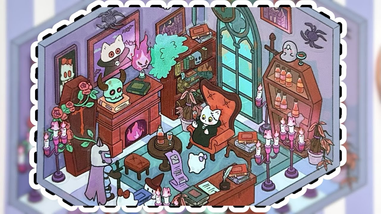 147- DIY Howl’s Secret Room 👿 3D Sticker Stress Relief ASMR|Mooni Craft🌙