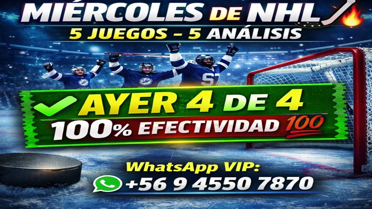 MIÉRCOLES DE NHL 🏒🔥 | 5 PRONÓSTICOS | VENIMOS DE 4 de 4 💯
