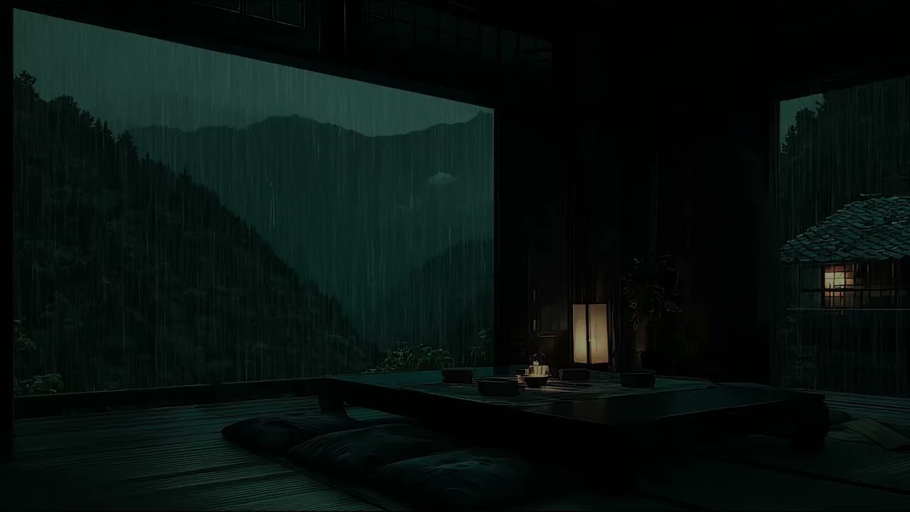 Peaceful Rain Sounds from a Cozy Room Overlooking Forest for Deep Rest, Sleep, and Relaxation