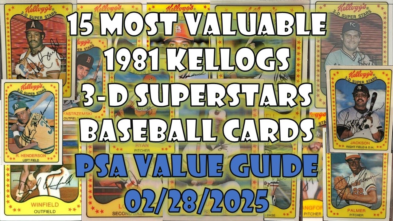 1981 Kellogg's 3D Baseball Cards Top 15 Highest Priced PSA 10 They're GREAT!!