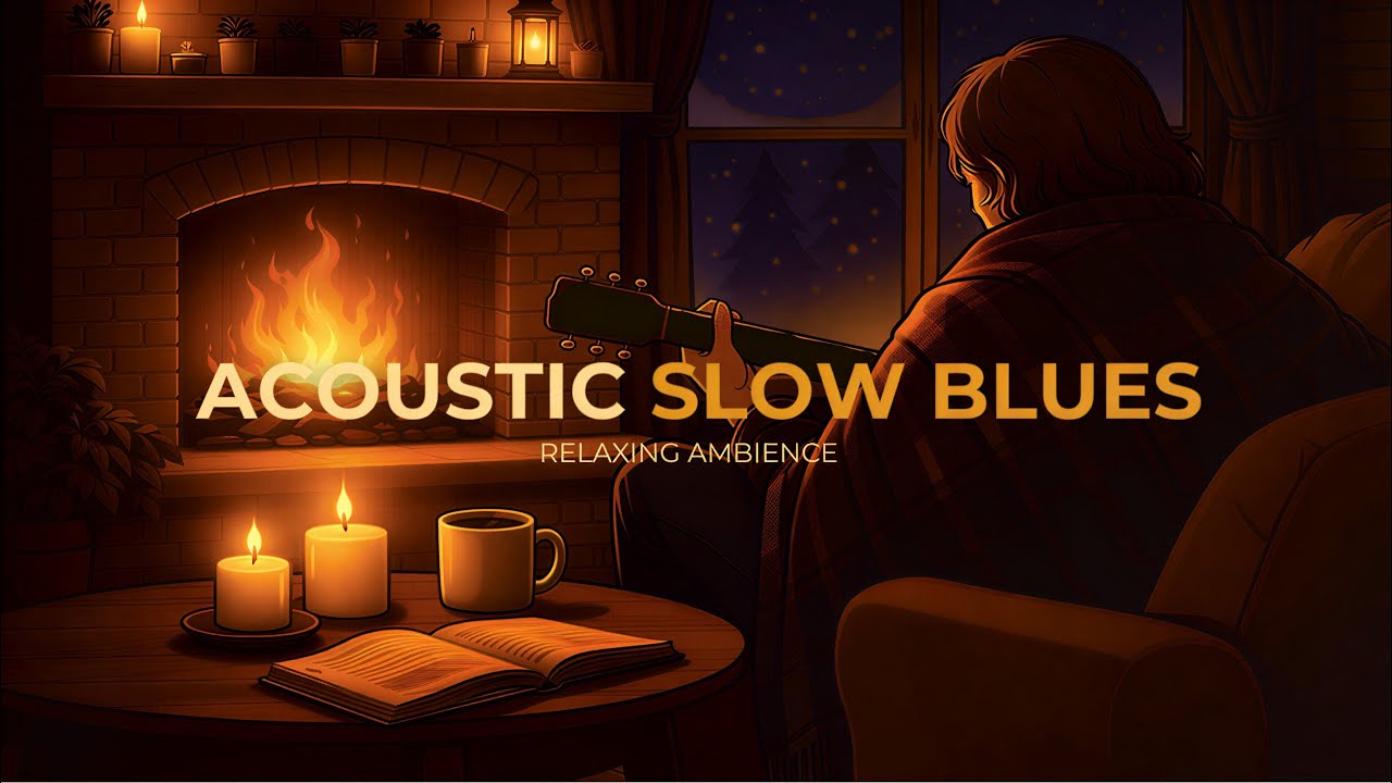Acoustic Slow Blues - Relax by the Fire to the Blues | Ease the Soul