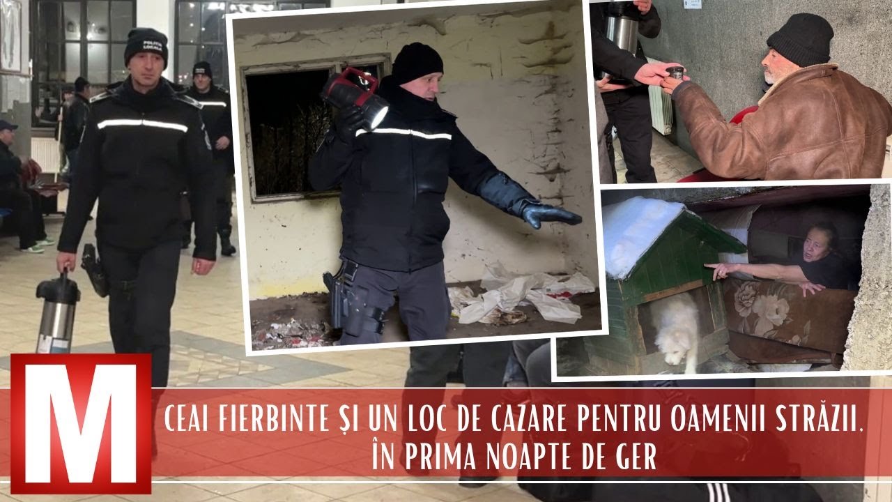 Ceai și loc de cazare, în prima noapte de cod galben de ger, pentru oamenii străzii.