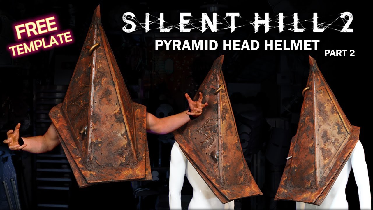 How to Make a Pyramid Head Helmet - Free Template - Silent Hill 2 Cosplay - Part 2 Painting Rust