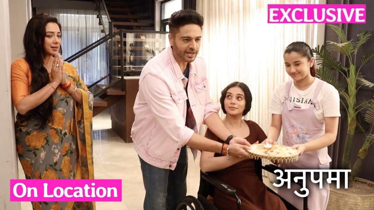 Anupamaa | On Location | Shruti, Anuj, Adhya Ne Pehli Baar Ghar Mein Ki Puja, Anupama Emotional