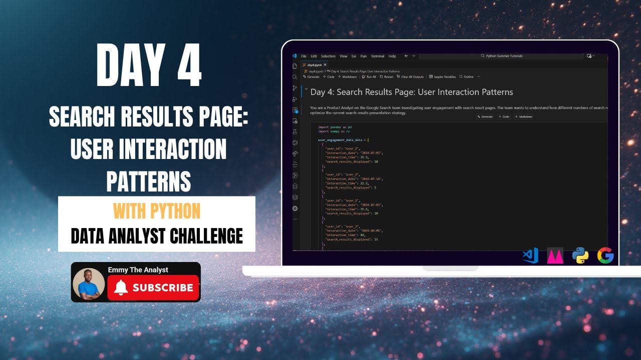Google Search User Interaction Analysis with Python | Product Analytics Case Study (Day 4)