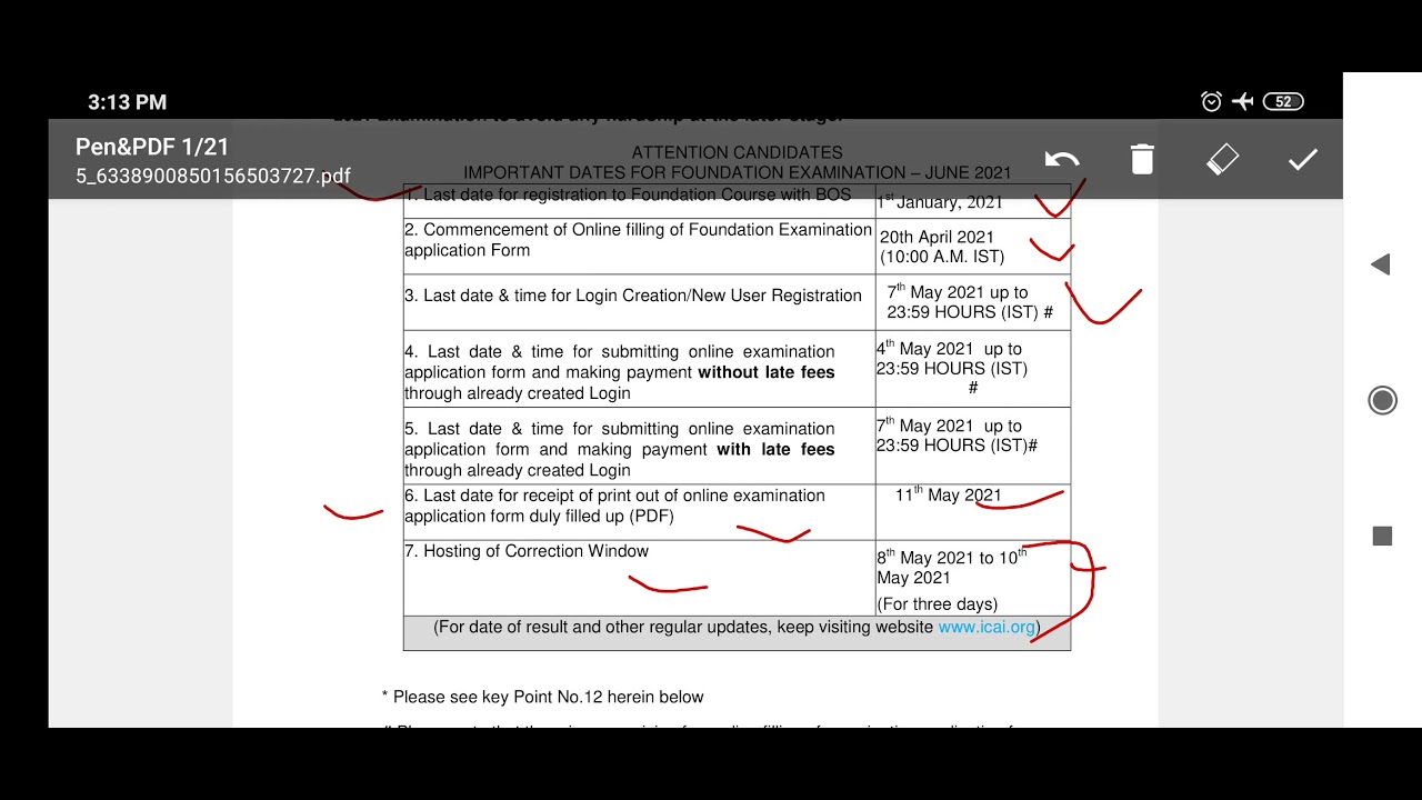 Know Everything about CA foundation June'21 Exams Form, Correction Window, Declaration, PDF send etc