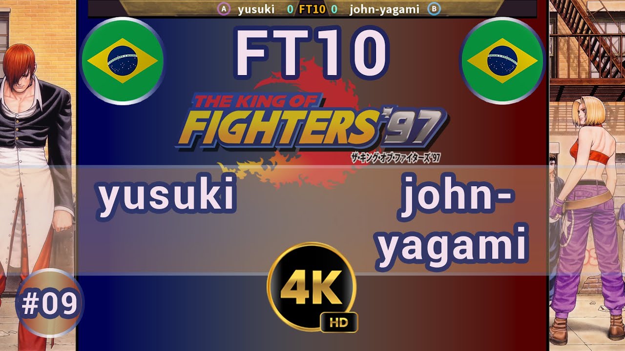 KOF 97 - 🇧🇷 yusuki vs john-yagami 🇧🇷 FT10 / 4K 60FPS #kof97 #thekingoffighters#team99hits #fightcade