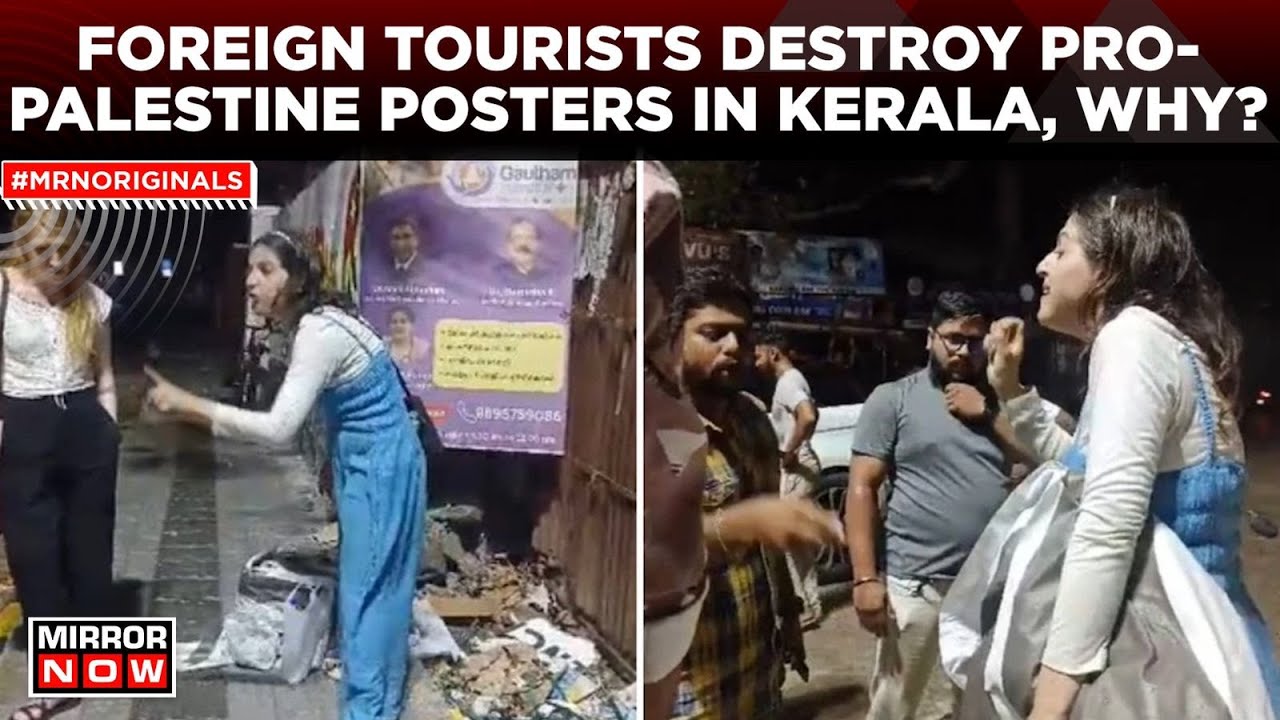 Jewish Tourists Tear Down Pro-Palestine Posters in Kochi, Probe On | Kerala News | Viral Video