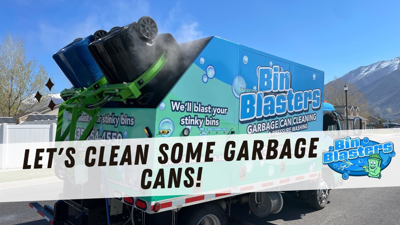 Garbage Can Cleaning with Bin Blasters