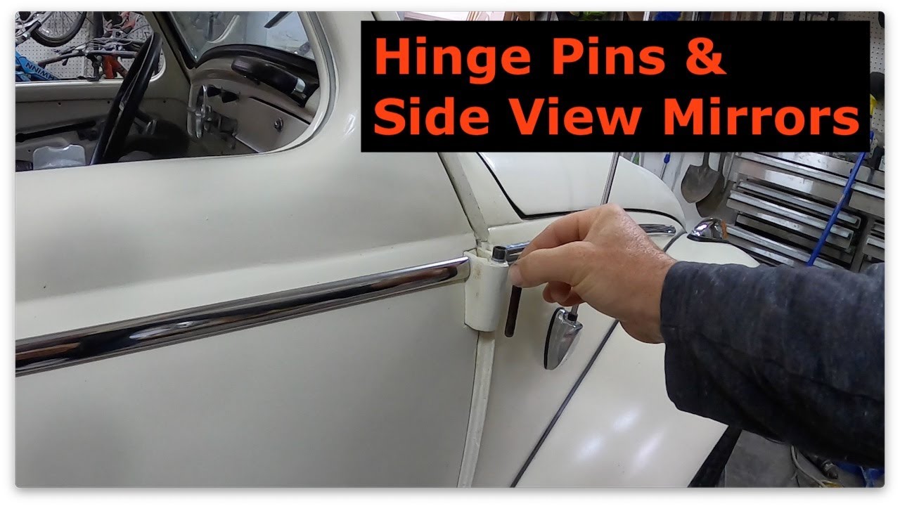 1961 VW Beetle (65 Pan) - Side View Mirror and Hinge Pins - 114