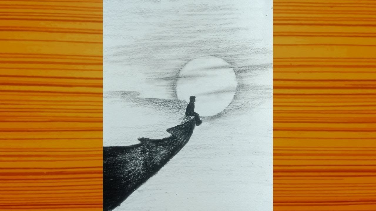 How to Draw Sunset Sky Drawings in Pencil Sketch | The Easy Drawing