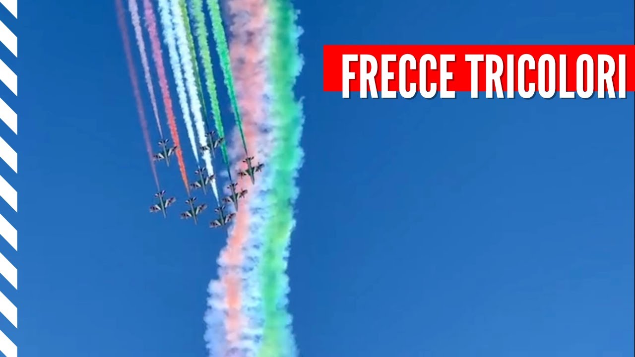 The overflight of the Frecce Tricolori in Alta Badia · Dolomites