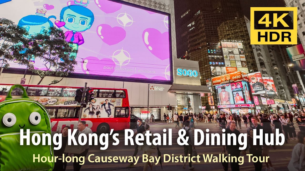 Hong Kong at Dusk: An Hour-long Walk in Causeway Bay District
