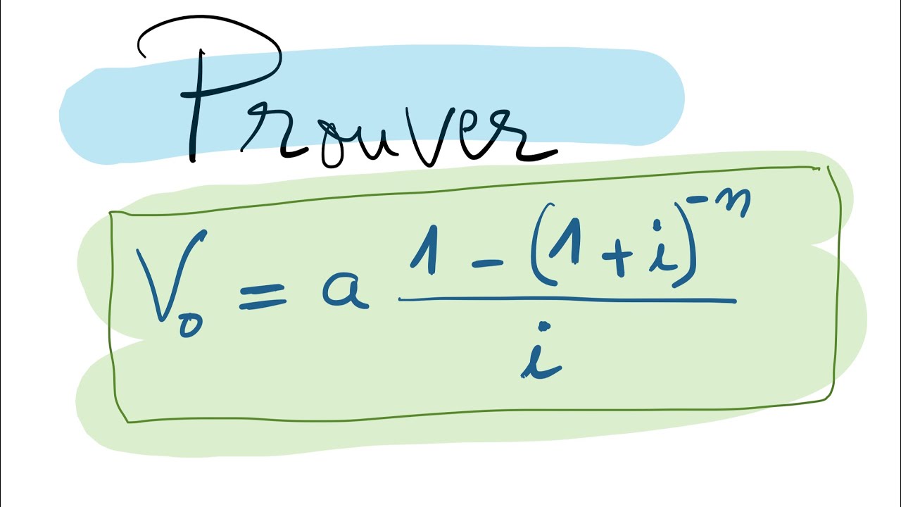 Démonstration de la formule de remboursement d’un emprunt indivis par annuités constantes