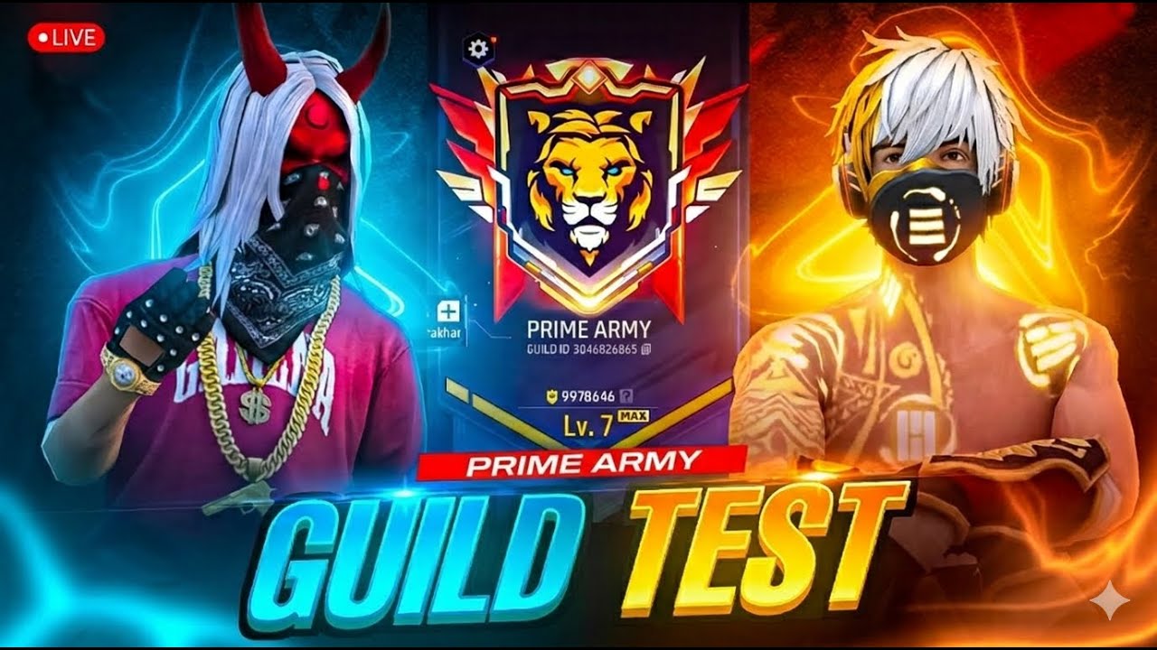 FREE FIRE LIVE GUILD TEST 1VS2...