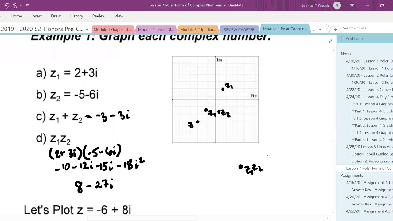 Polar form of Complex Numbers