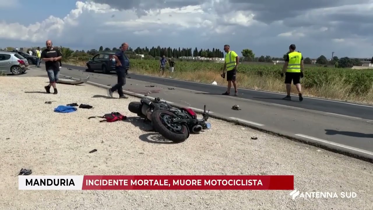 23 AGOSTO 2025   MANDURIA   INCIDENTE MORTALE, MUORE MOTOCICLISTA