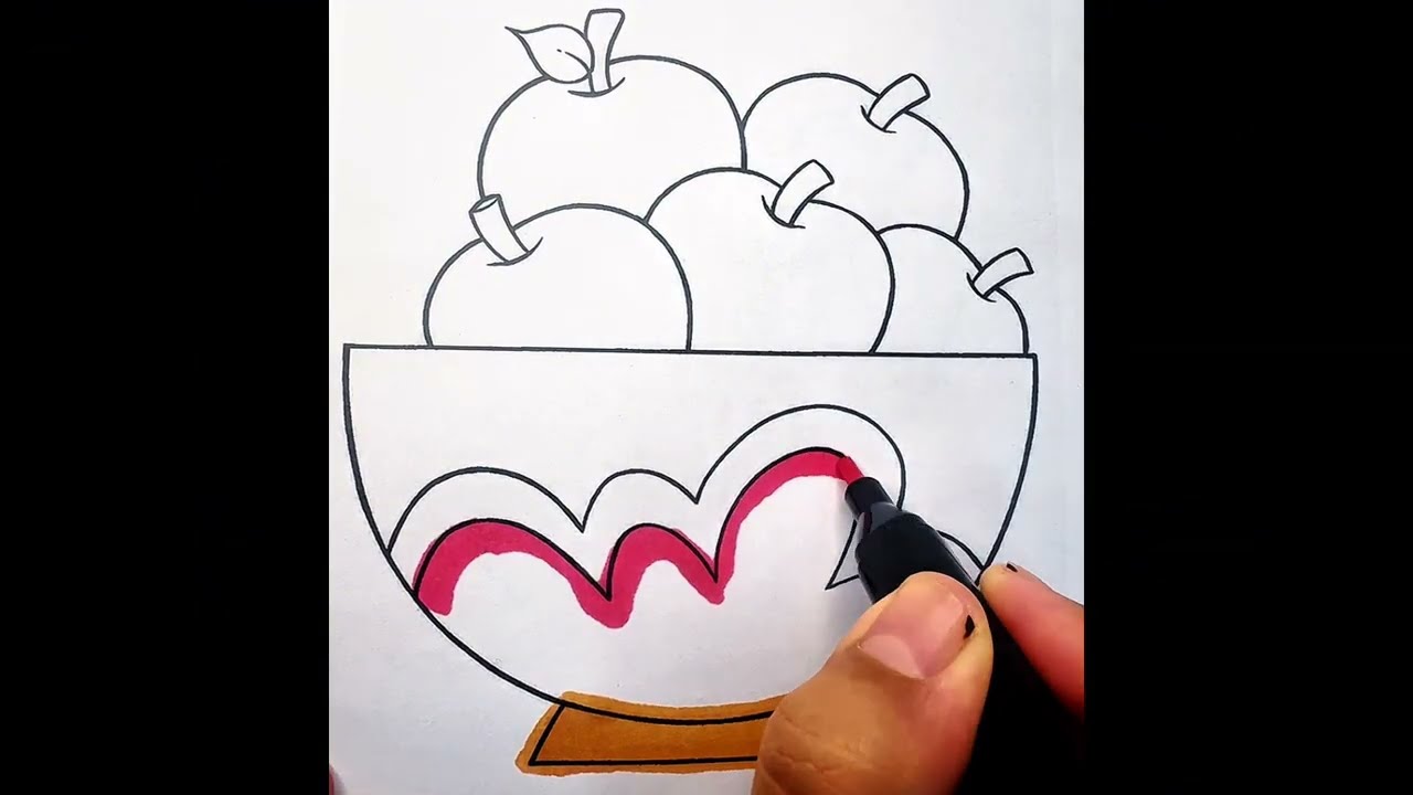 Coloring cute fruits