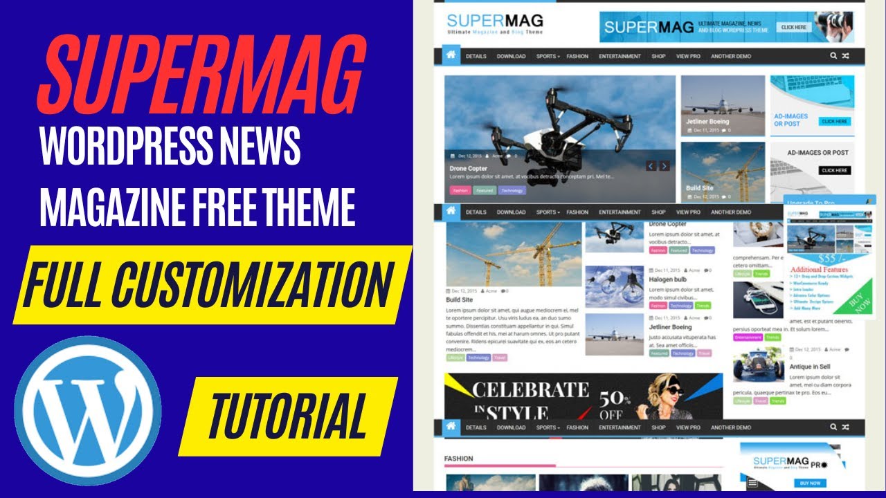How to Customize SuperMag WordPress Free News Magazine Blog Theme Full Tutorial Shop 2025
