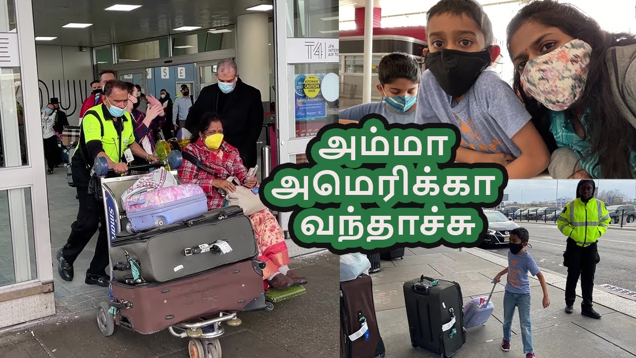 1st time kids Receiving MOM from Chennai to New York at JFK Airport /Family Traveler TAMIL VLOGS2022