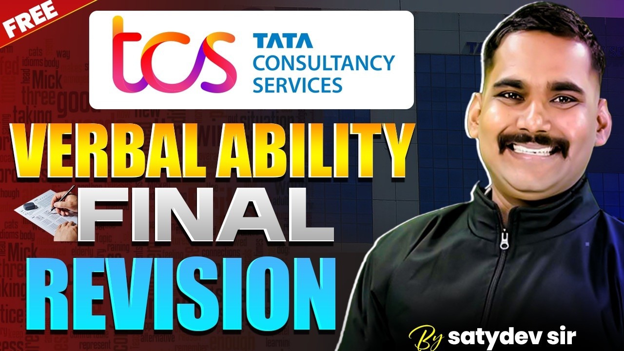 TCS NQT Final Revision  Verbal Ability | TCS NQT Verbal Ability