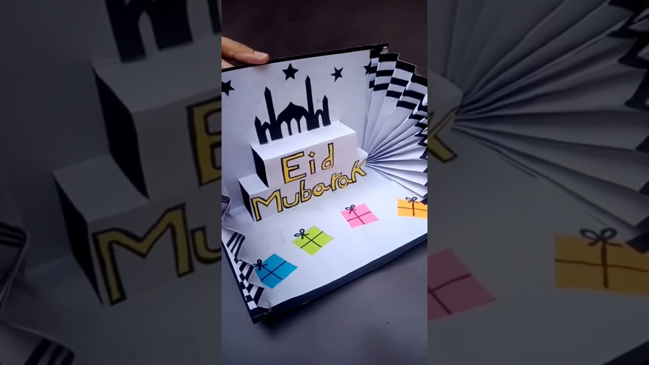 EID MUBARAK greeting card |How to make greeting card for EID|Paper greeting card|