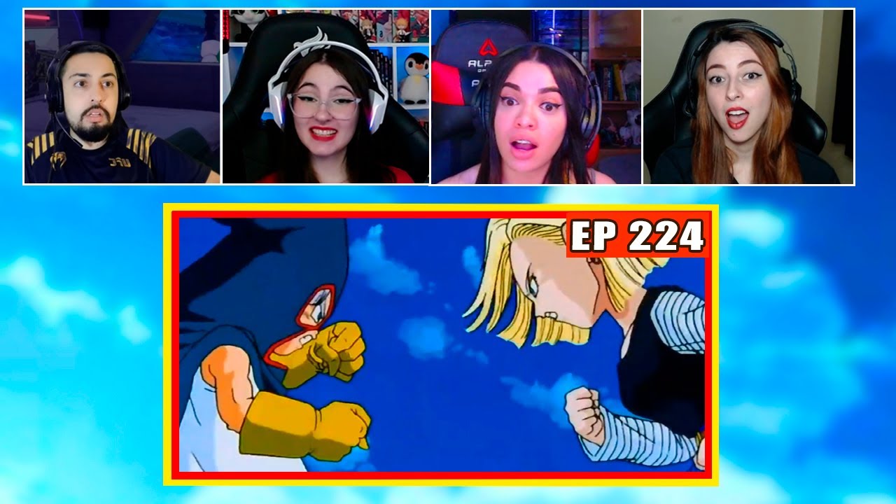 Trunks e Goten vs Numero 18 | 4 Pessoas Reagindo | Dragon Ball Z - EP 224